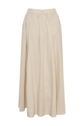 Clarence Linen A-Line Maxi Skirt - Natural